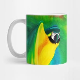 Macaw Parrot Flight Oil Painting ArtWork Mug